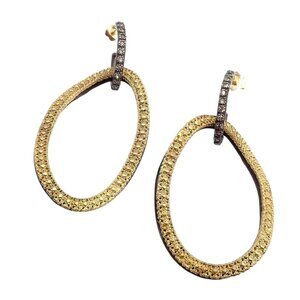 Armenta 18k Yellow Gold & Blackened Sterling Silver Diamond Statement Earrings